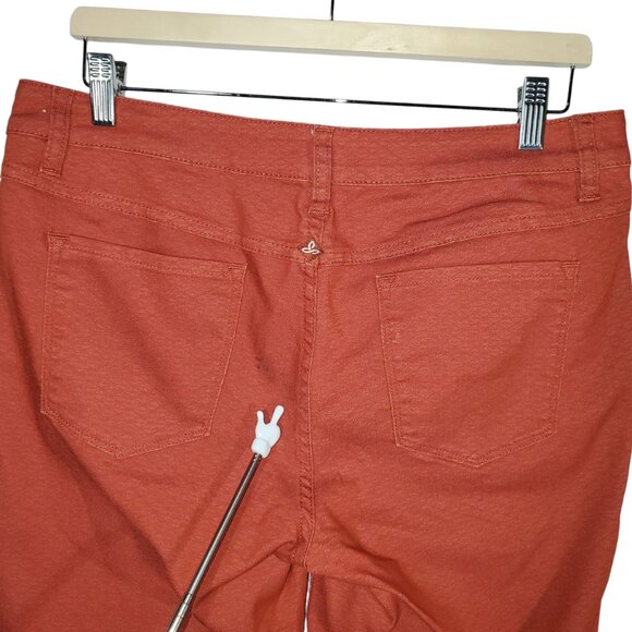 Prana Kayla Jeans Women's 10/30 Orange Terra Cotta Ogee Diamond Print AOP - Picture 6 of 8